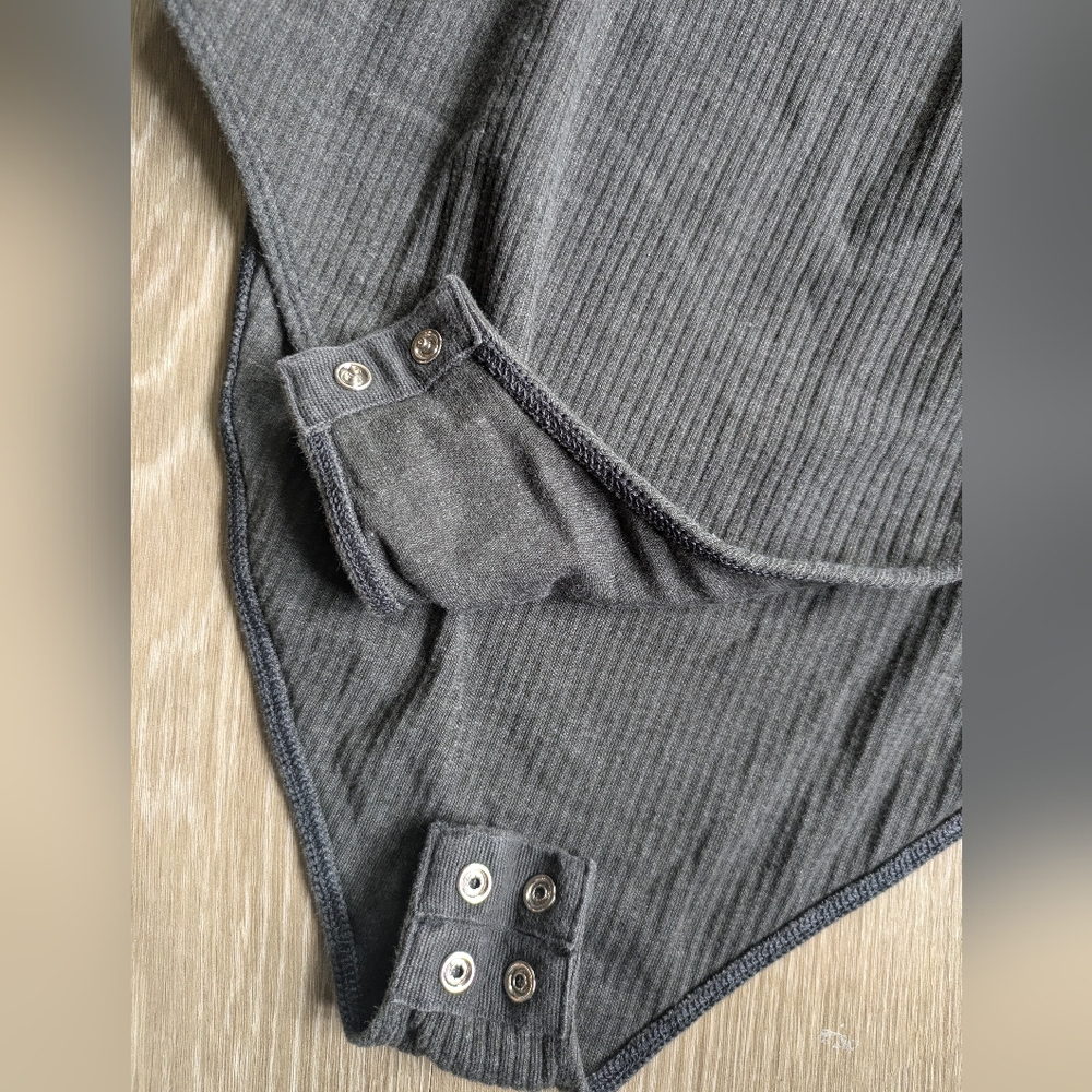 Grey Ribbed Bodysuit - Picture 5 of 7